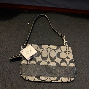 Coach Black and Cream Wristlet